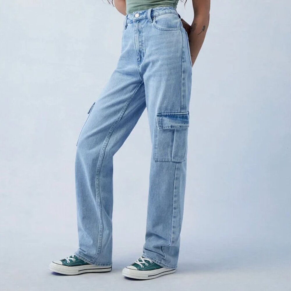 PacSun Light Indigo '90s Boyfriend Cargo Jeans